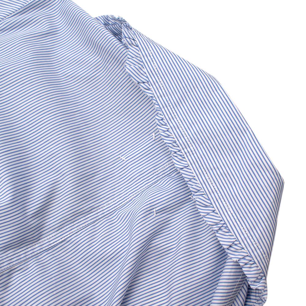 Maison Margiela Blue Striped Cotton-Poplin Shirt Dress US6 For Sale 4