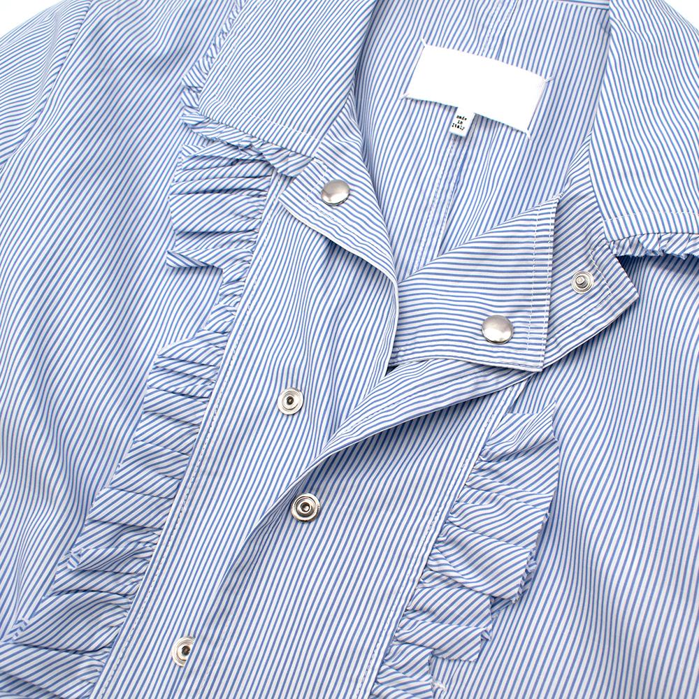 Maison Margiela Blue Striped Cotton-Poplin Shirt Dress US6 In New Condition For Sale In London, GB