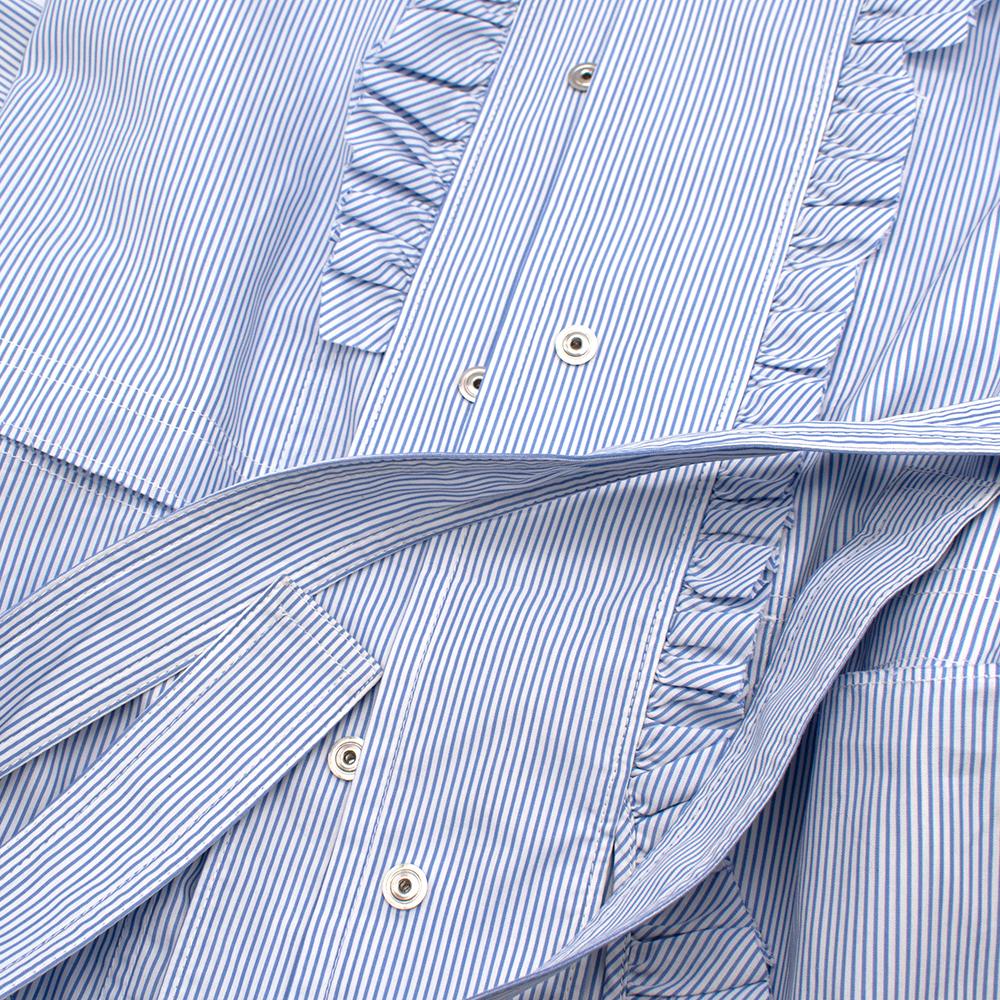 Maison Margiela Blue Striped Cotton-Poplin Shirt Dress US6