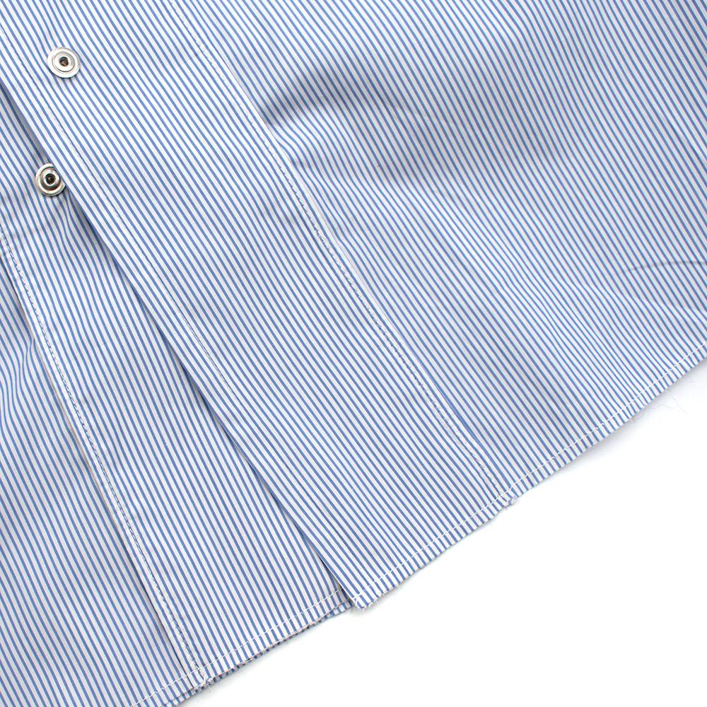 Maison Margiela Blue Striped Cotton-Poplin Shirt Dress US6 For Sale 2