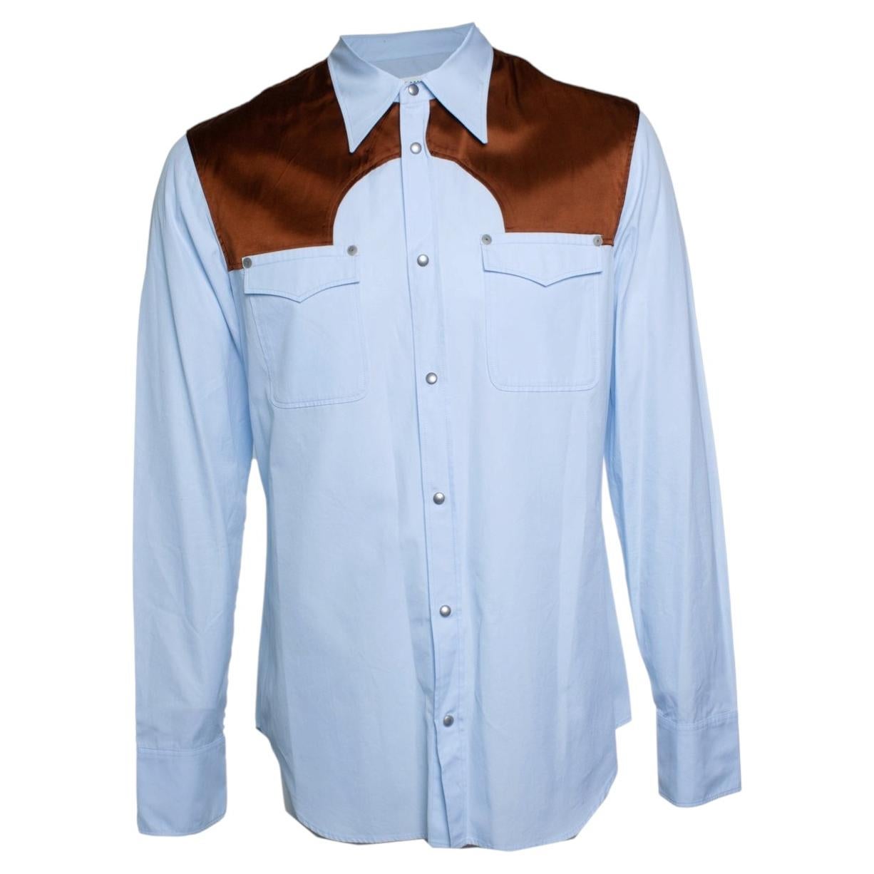Maison Margiela, blue western shirt For Sale at 1stDibs