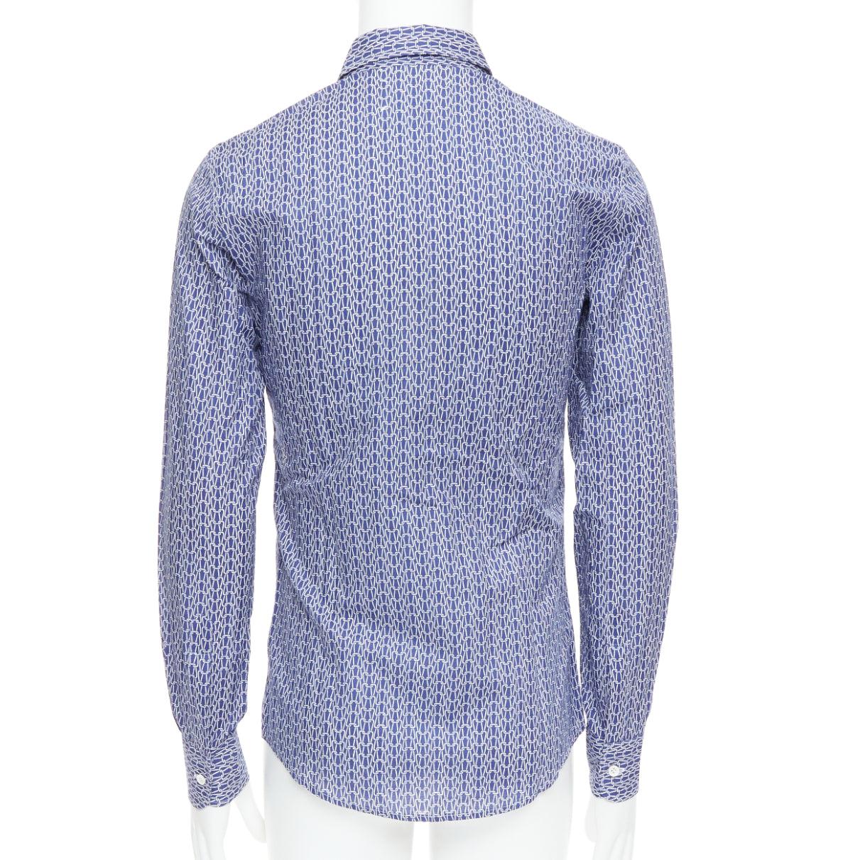 MAISON MARGIELA chemise imprimée en coton bleu blanc tricoté Sz 1 S Pour hommes en vente