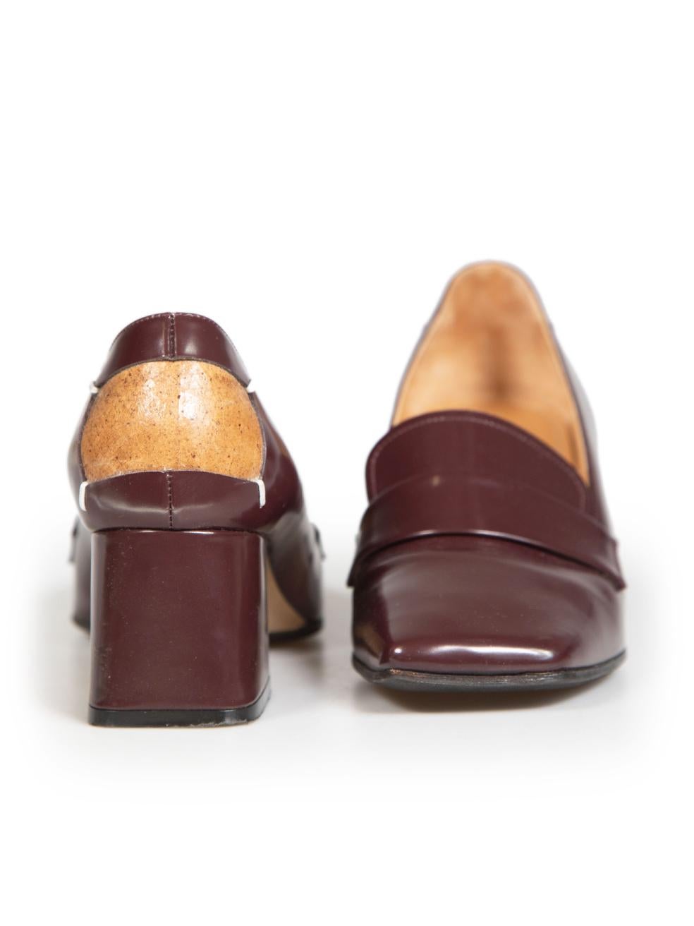 Maison Margiela Brown Leather Cut-Out Court Pumps Size IT 37 In Excellent Condition In London, GB