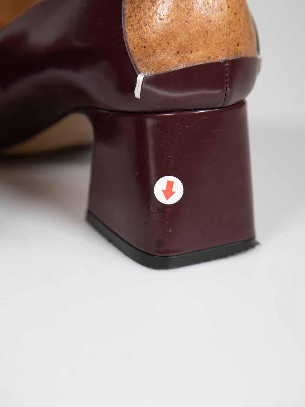 Maison Margiela Brown Leather Cut-Out Court Pumps Size IT 37 1