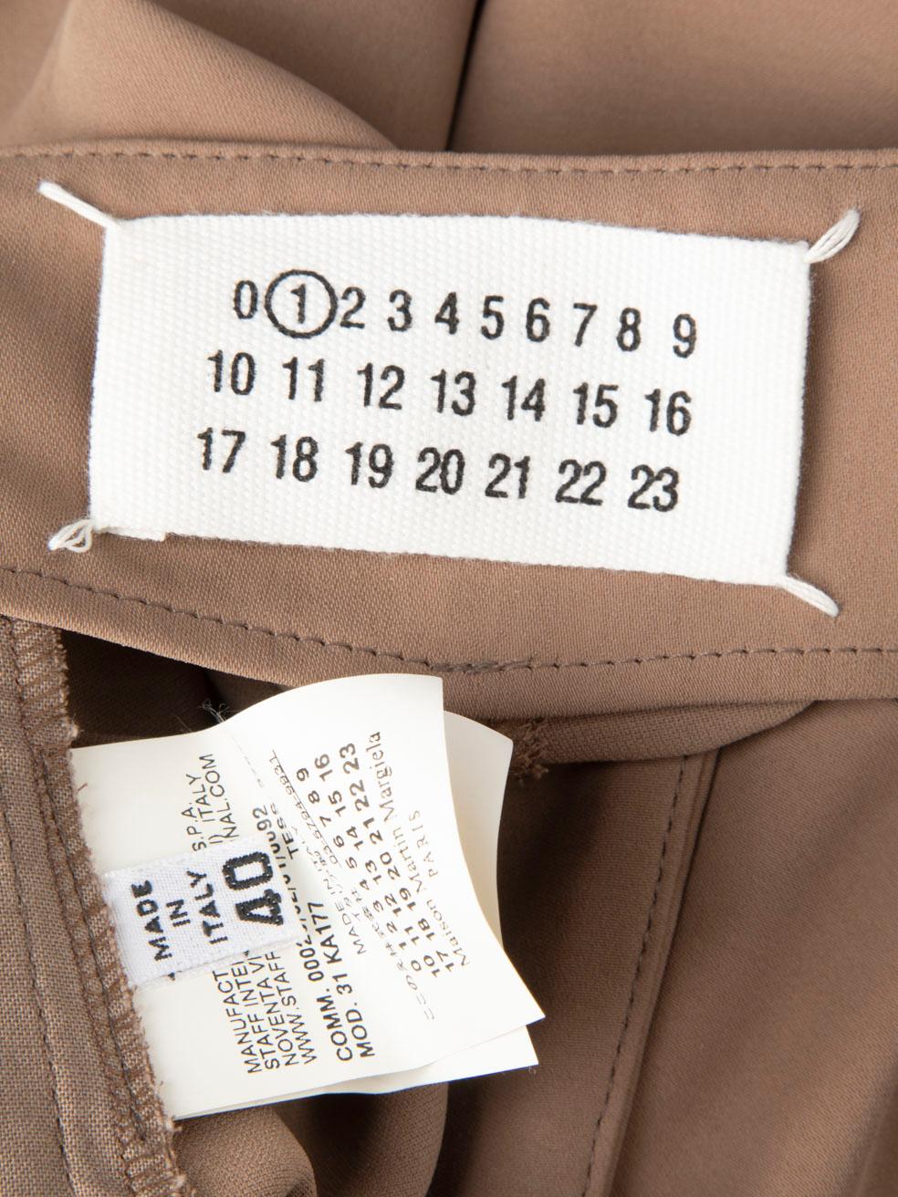 Maison Margiela Brown Straight Detail Stitch Trousers Size S For Sale 1