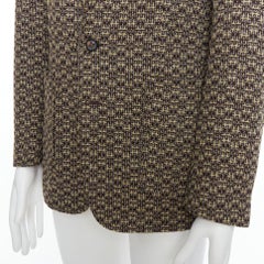 MAISON MARGIELA brown wool tweed 3 pocket blazer jacket IT48 M