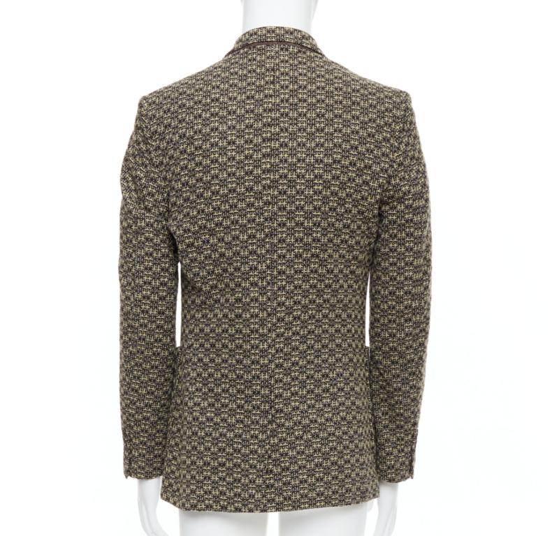 Uomo Maison MARGIELA giacca blazer a 3 tasche in tweed di lana marrone IT48 M. in vendita