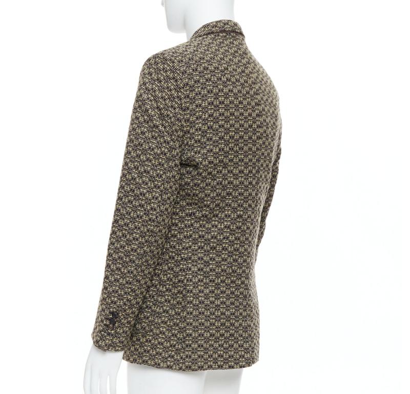 Maison MARGIELA giacca blazer a 3 tasche in tweed di lana marrone IT48 M. in vendita 1