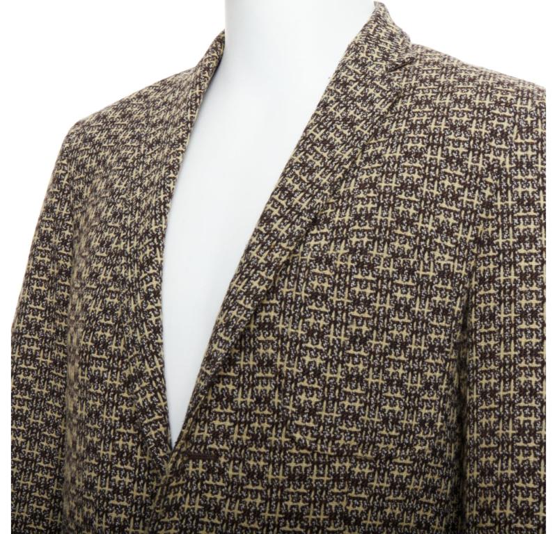 Maison MARGIELA giacca blazer a 3 tasche in tweed di lana marrone IT48 M. in vendita 2