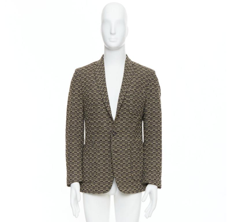 Maison MARGIELA giacca blazer a 3 tasche in tweed di lana marrone IT48 M. in vendita 4