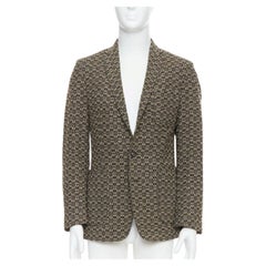 MAISON MARGIELA brown wool tweed 3 pocket blazer jacket IT48 M