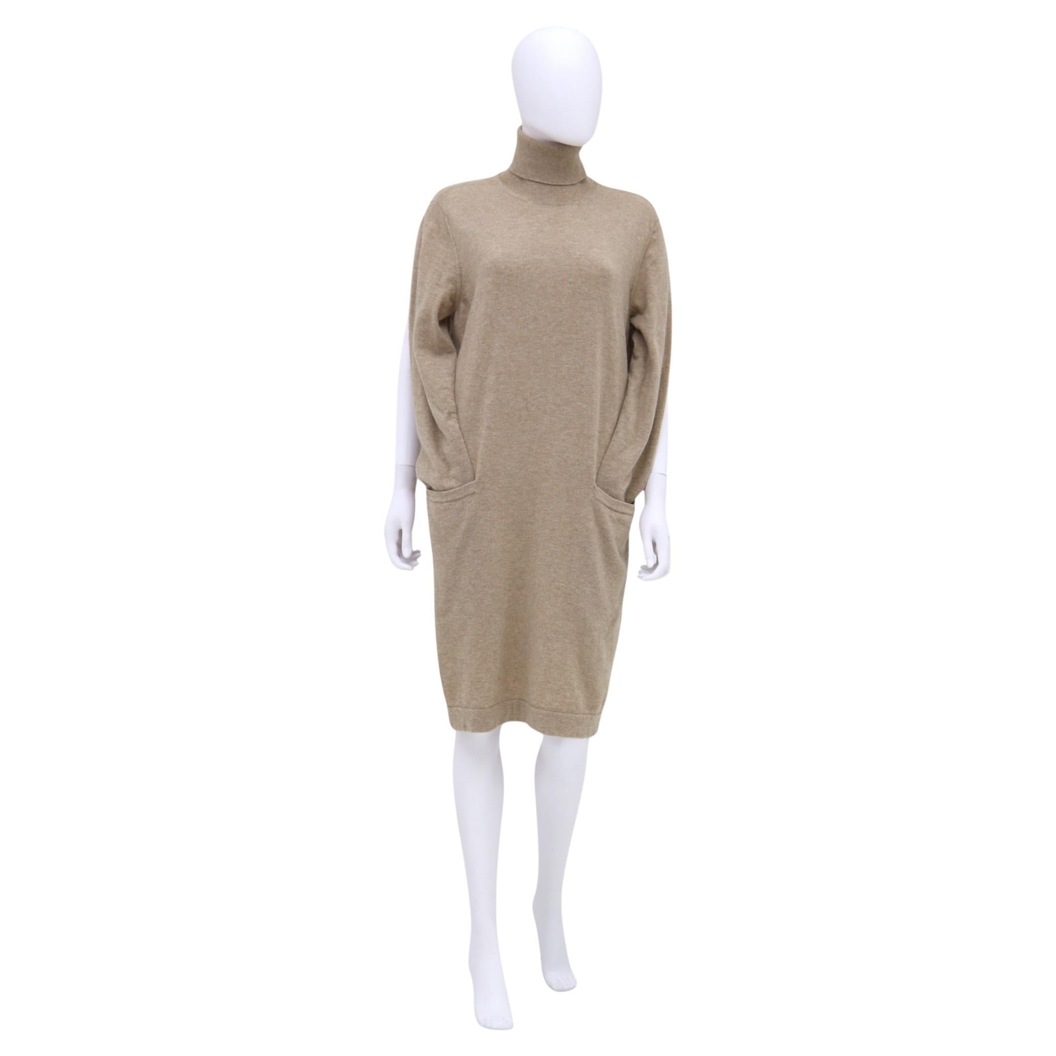 Maison Margiela by John Galliano F/W 2012 Fake Sleeves Brown Turtleneck Dress