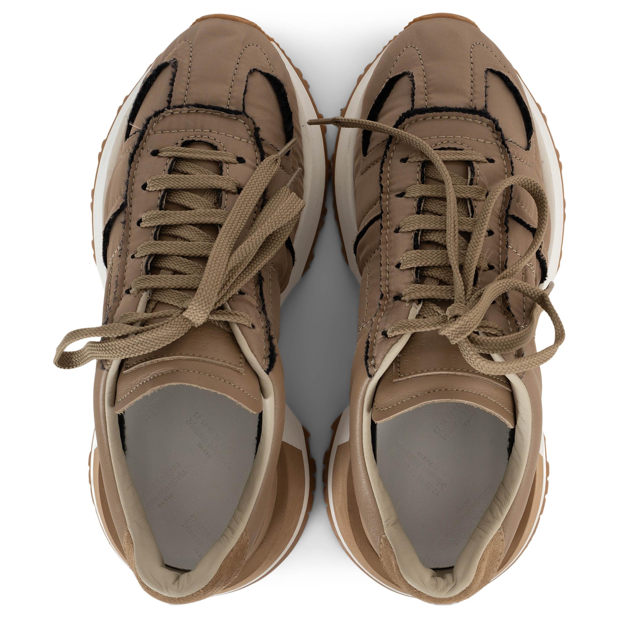 MAISON MARGIELA Chamois - Baskets montantes beige en nylon 50-50 38 Pour femmes en vente