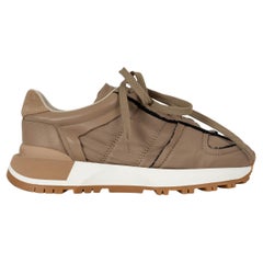 MAISON MARGIELA Scarpe da ginnastica LOW TOP in nylon 50-50 beige camoscio 38