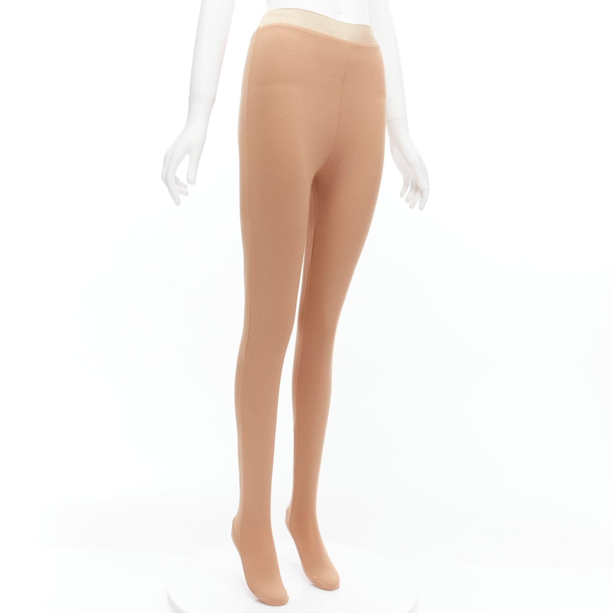 Gold MAISON MARGIELA champagne gold dipped back waistband nude tights FR40 L