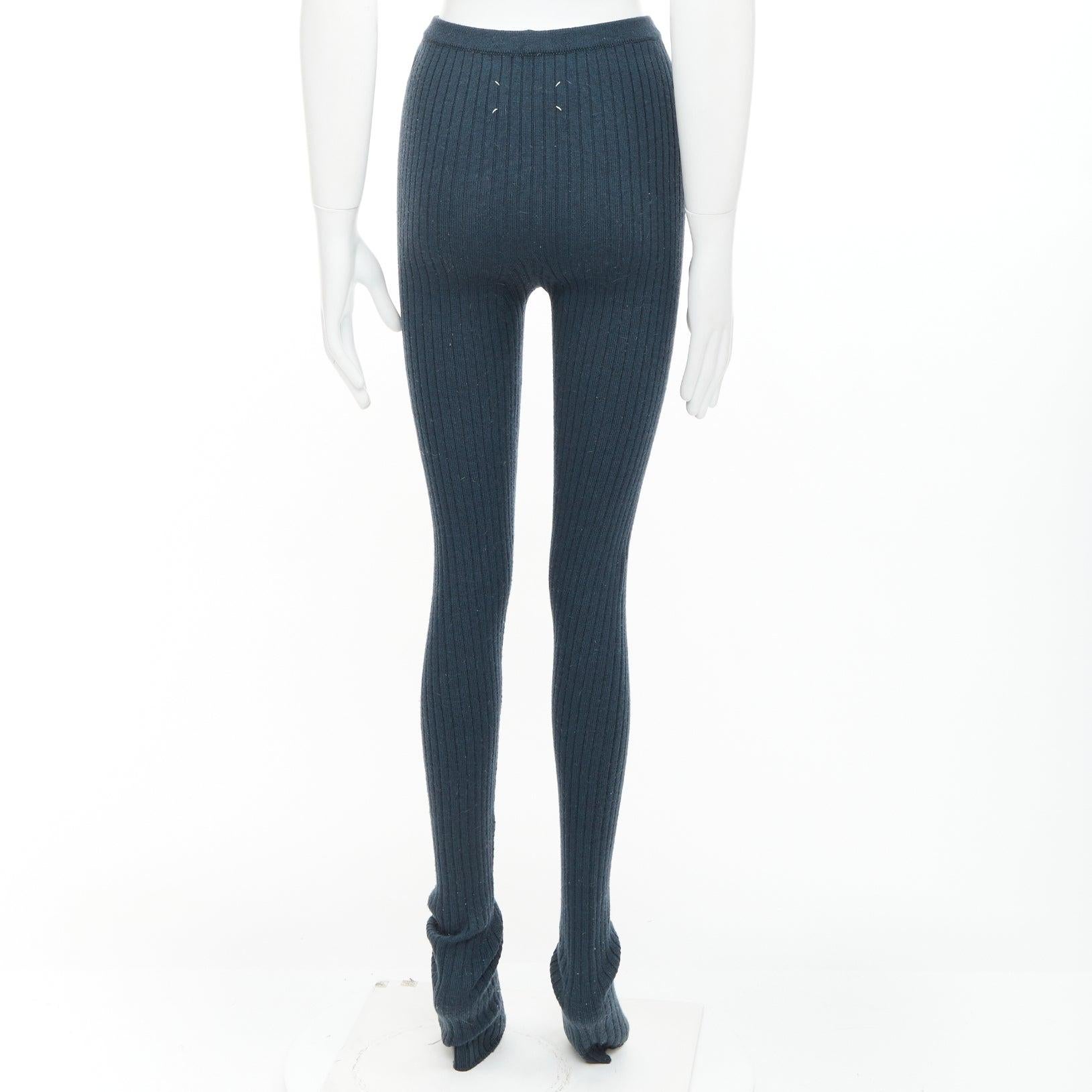 MAISON MARGIELA pantalon tricoté vert foncé 100% laine 4 points M. Pour femmes en vente