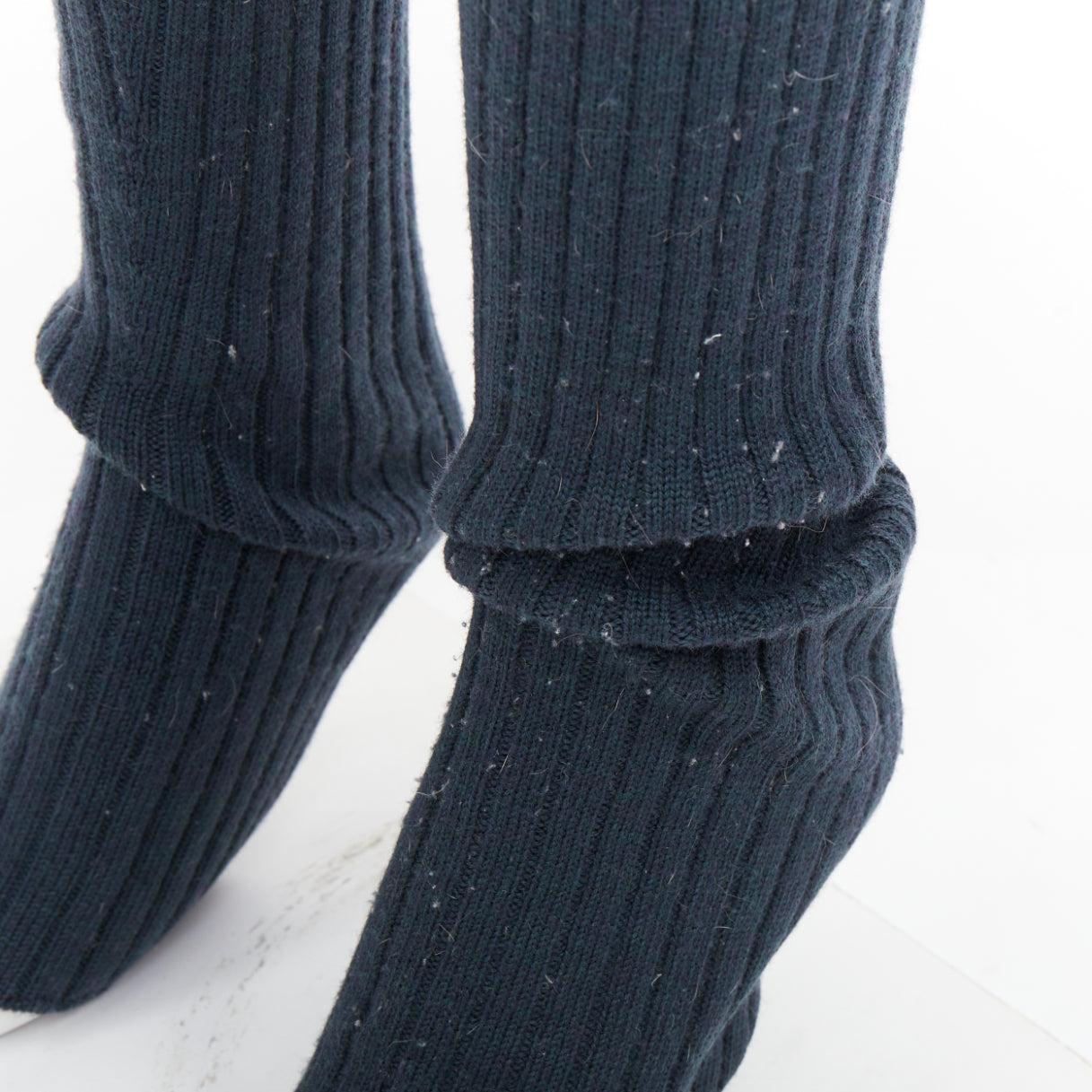 MAISON MARGIELA pantalon tricoté vert foncé 100% laine 4 points M. en vente 2