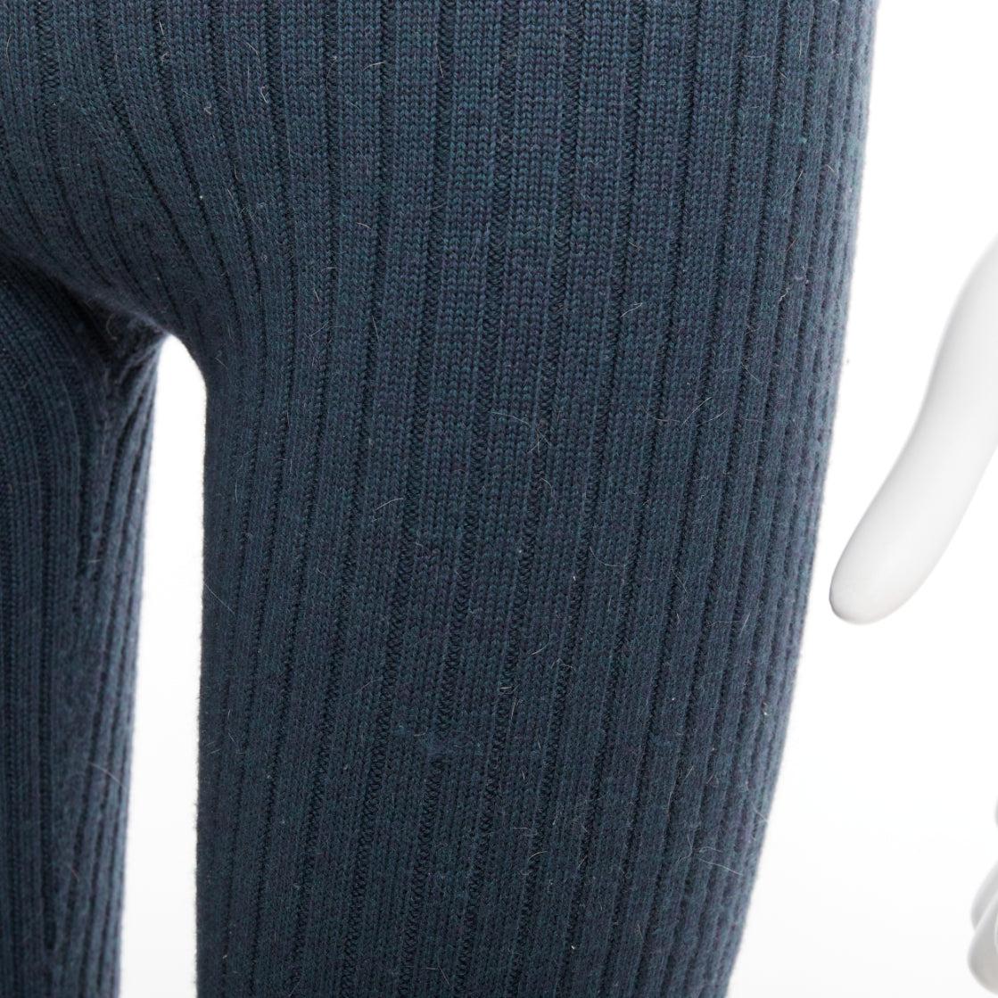 MAISON MARGIELA pantalon tricoté vert foncé 100% laine 4 points M. en vente 3