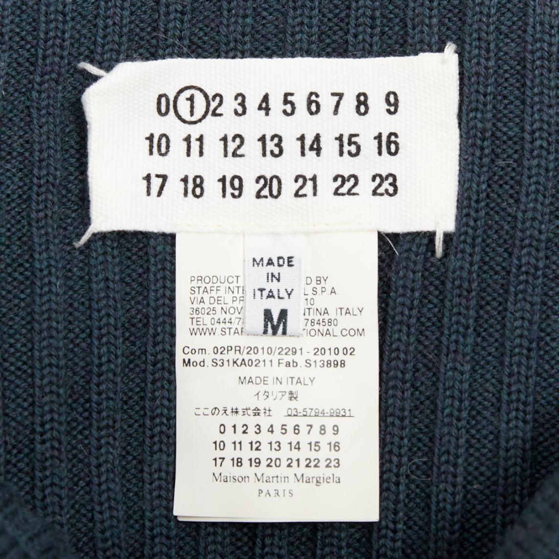 MAISON MARGIELA pantalon tricoté vert foncé 100% laine 4 points M. en vente 4