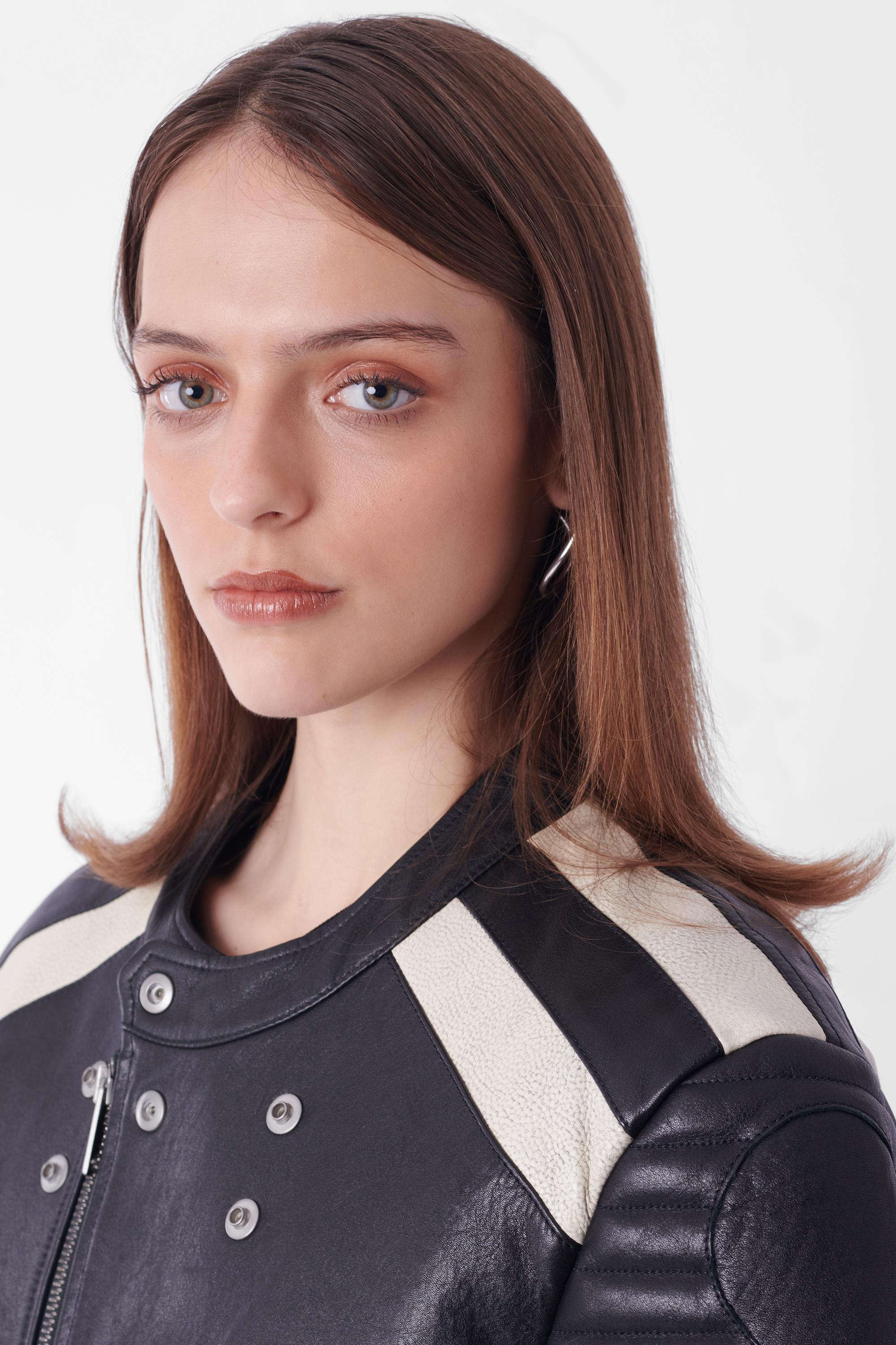 Black Maison Margiela F/W 2016 Runway Leather Jacket For Sale