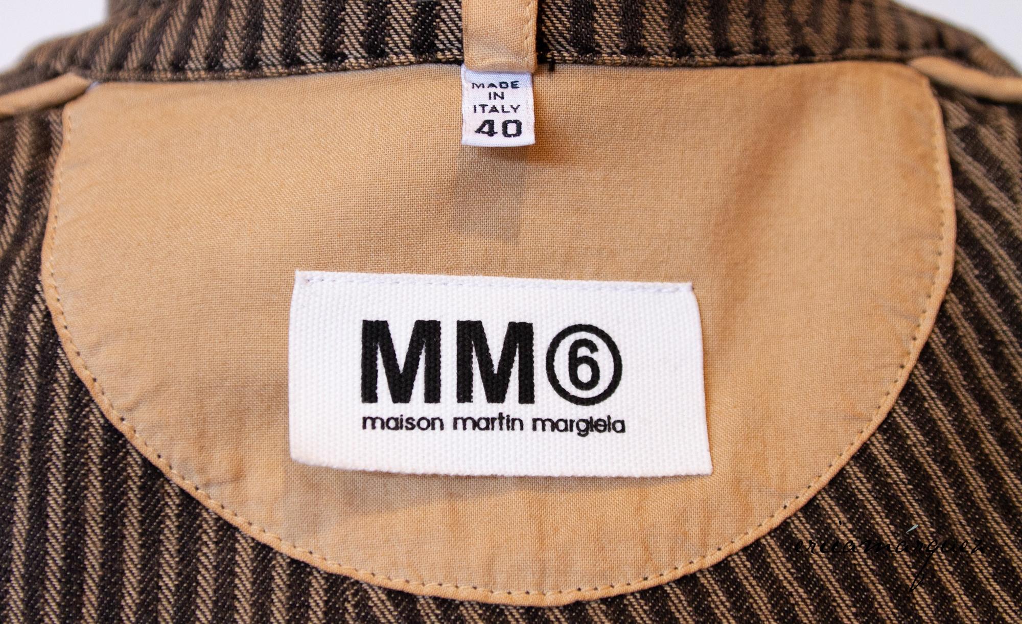 Women's or Men's Maison Margiela, Fitted Jacket with Asymmetrical Stripe Print and 4-button front For Sale