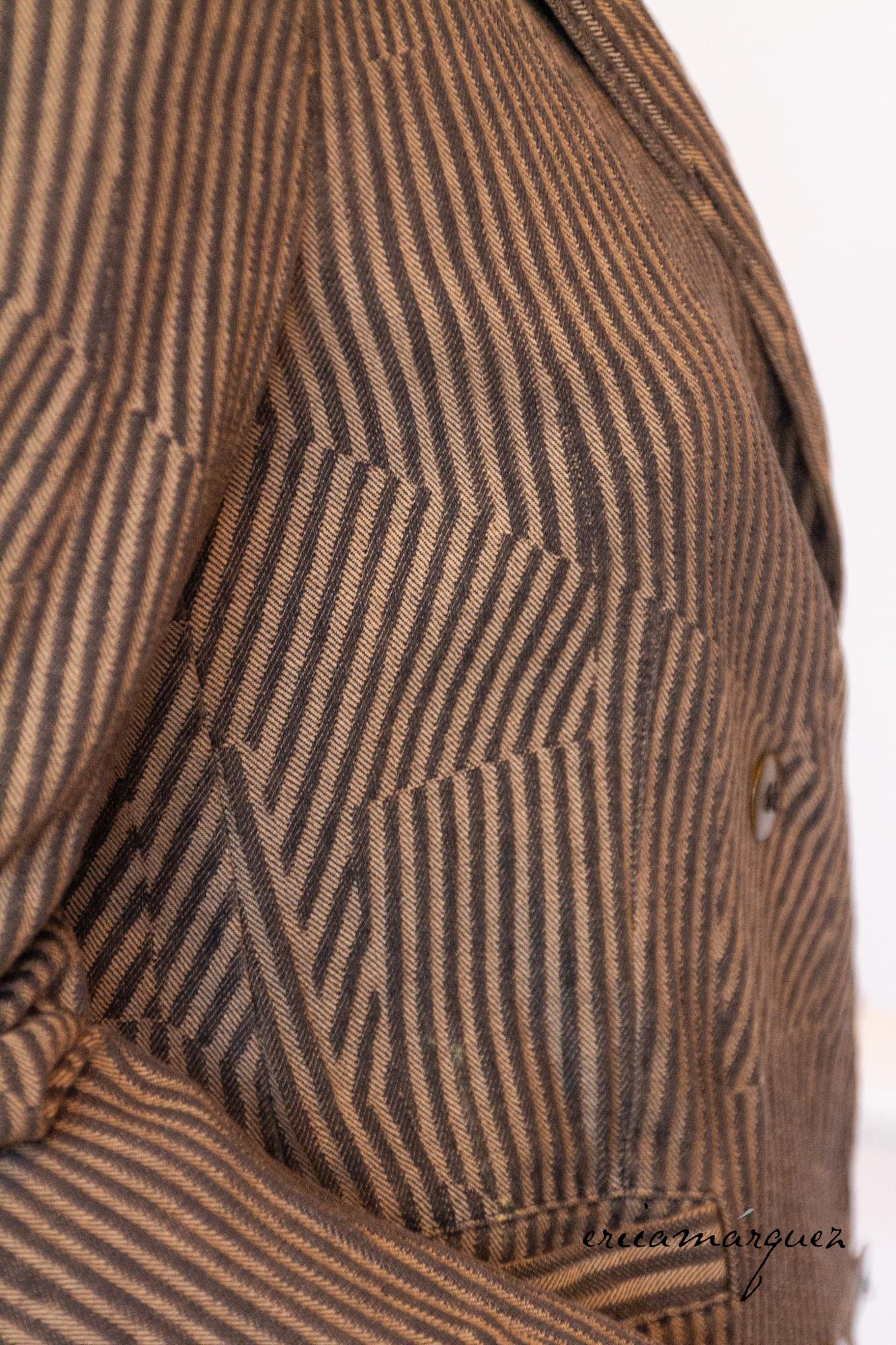 Maison Margiela, Fitted Jacket with Asymmetrical Stripe Print and 4-button front For Sale 3