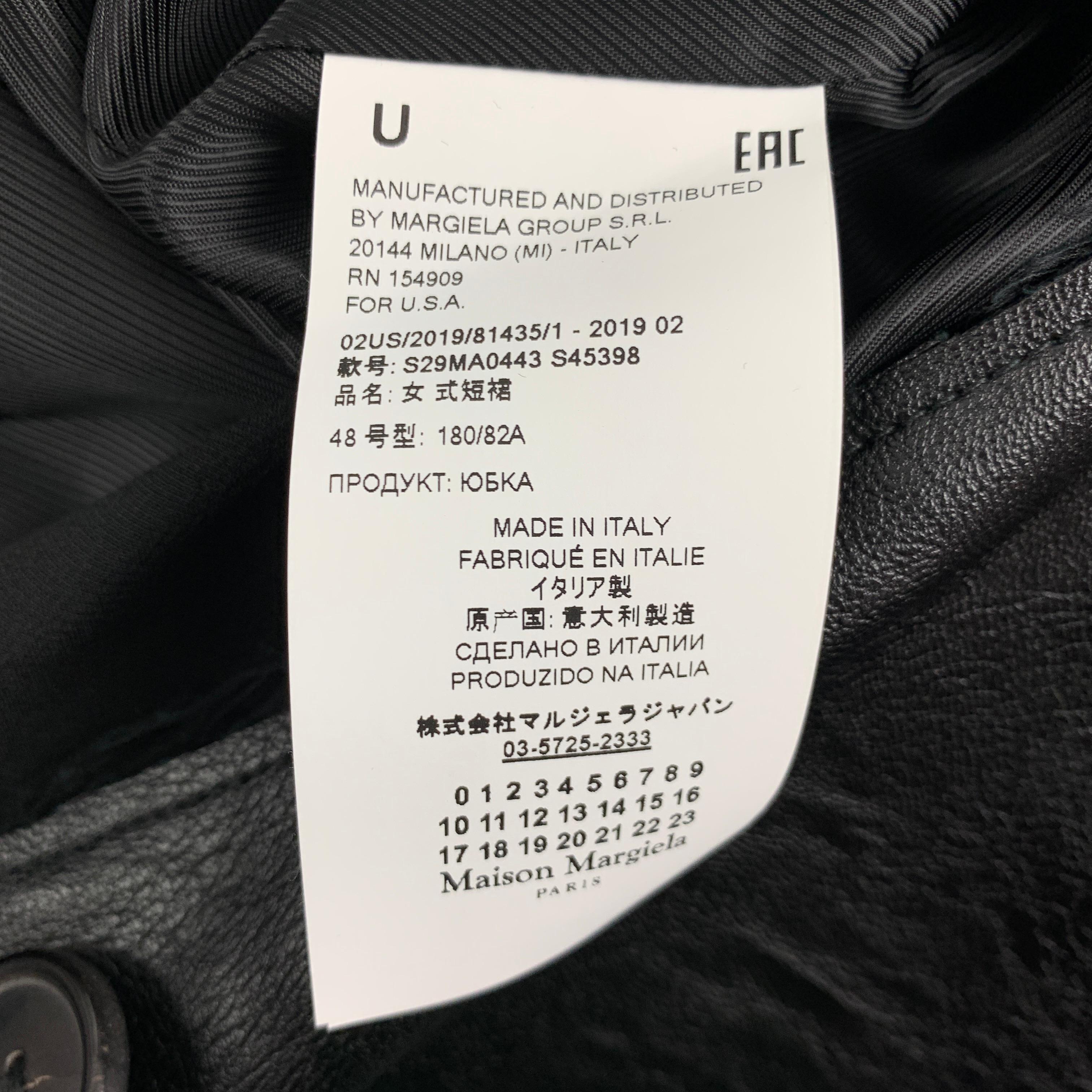 MAISON MARGIELA FW 2019 Size 32 Black Viscose Deconstructed Lapel Casual Pants In Good Condition In San Francisco, CA