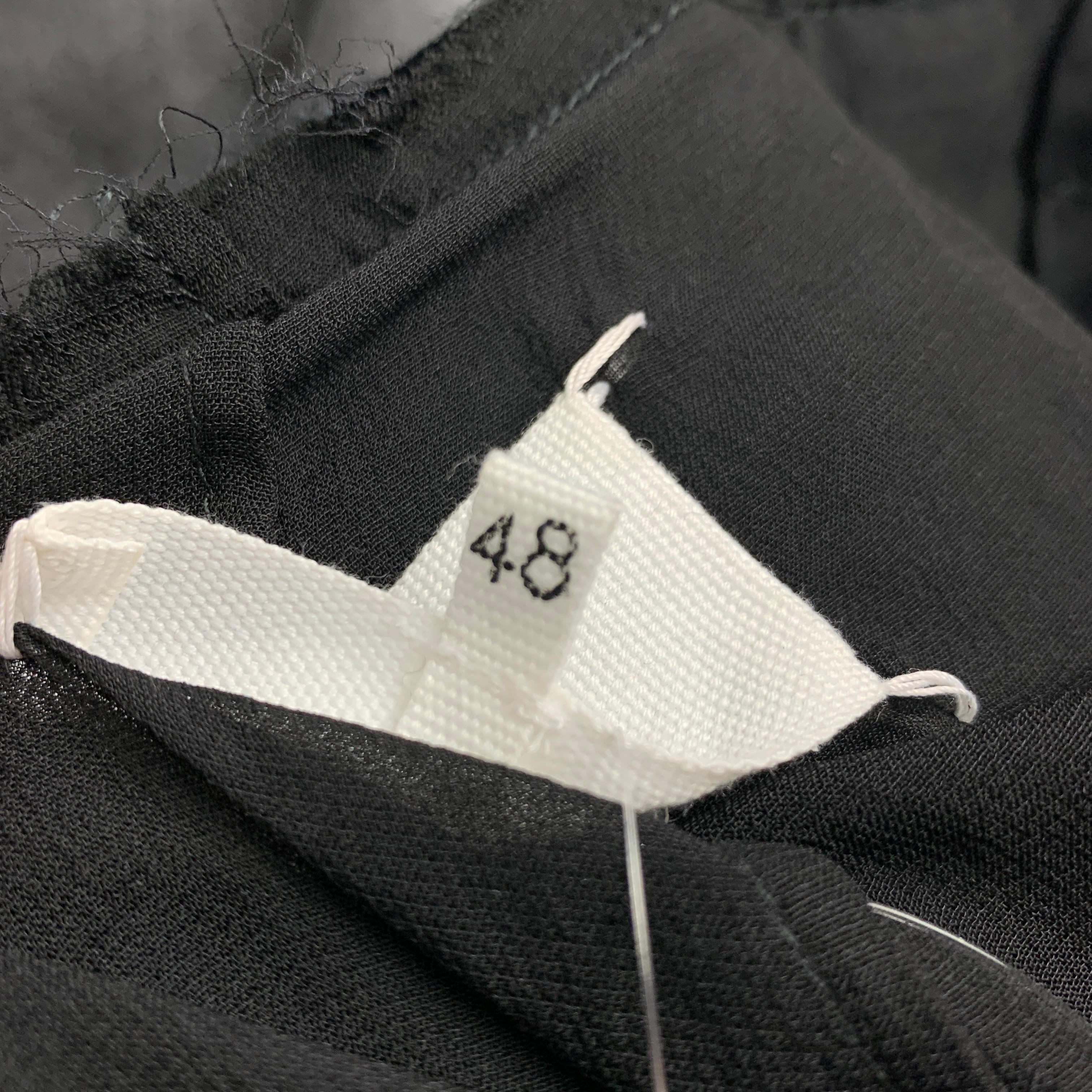 MAISON MARGIELA FW 2019 Size 32 Black Viscose Deconstructed Lapel Casual Pants 1