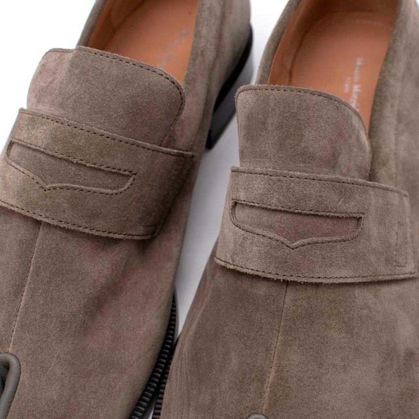Brown Maison Margiela Grey Suede Tabi Loafers - US 10.5 For Sale