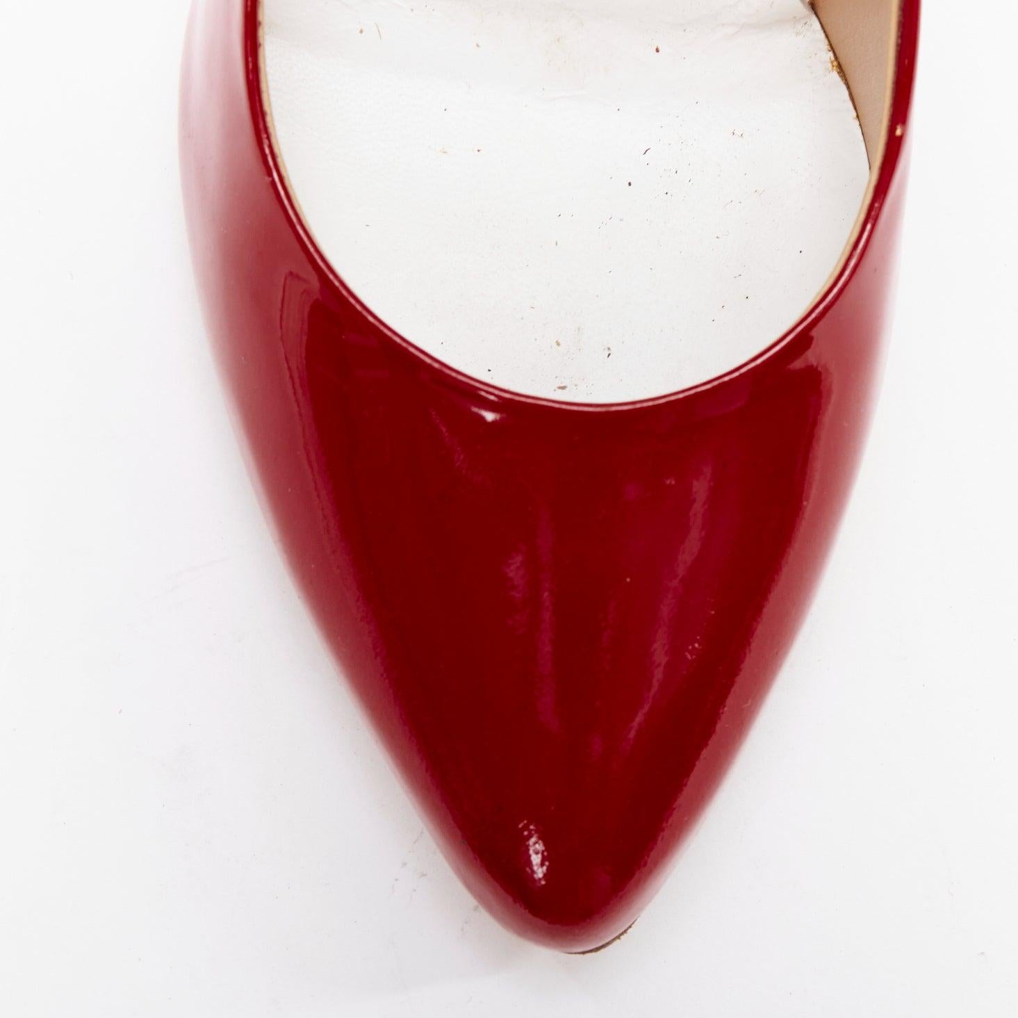 MAISON MARGIELA H&M Invisible red patent leather perspex clear heel pumps EU37 For Sale 5