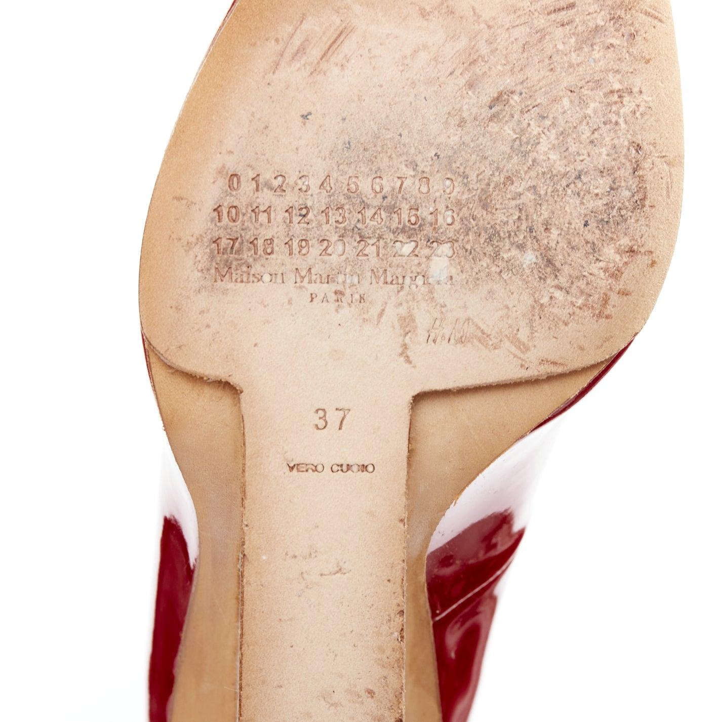 MAISON MARGIELA H&M Invisible red patent leather perspex clear heel pumps EU37 For Sale 6