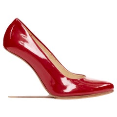 MAISON MARGIELA H&M Invisible red patent leather perspex clear heel pumps EU37