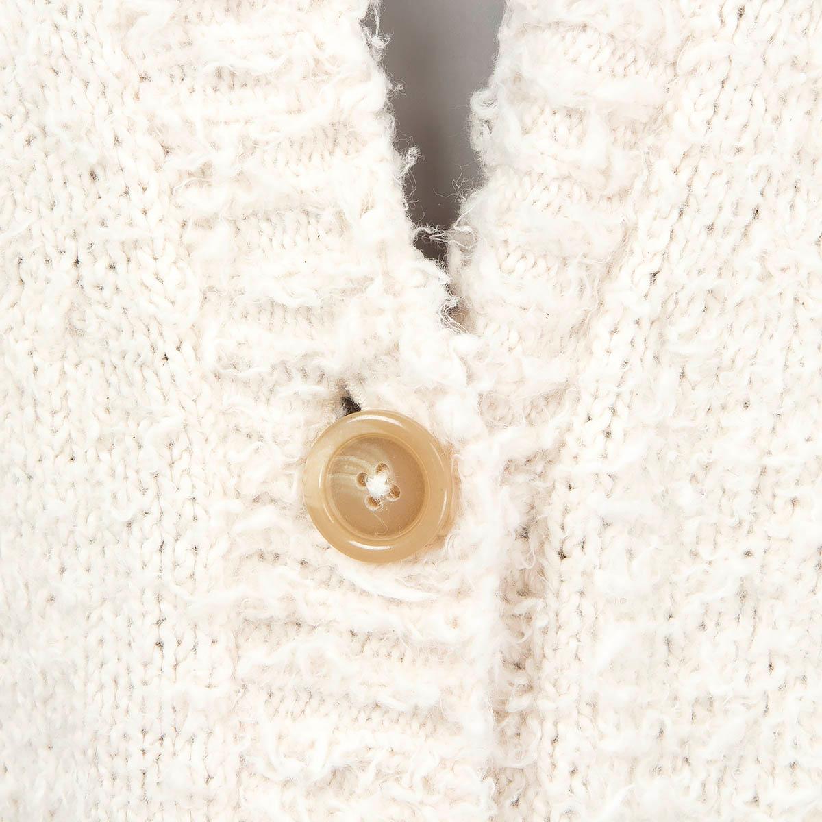 MAISON MARGIELA Elfenbein Baumwollmischung OVERSIZED BOUCLE CARDIGAN Jacke XS Damen im Angebot