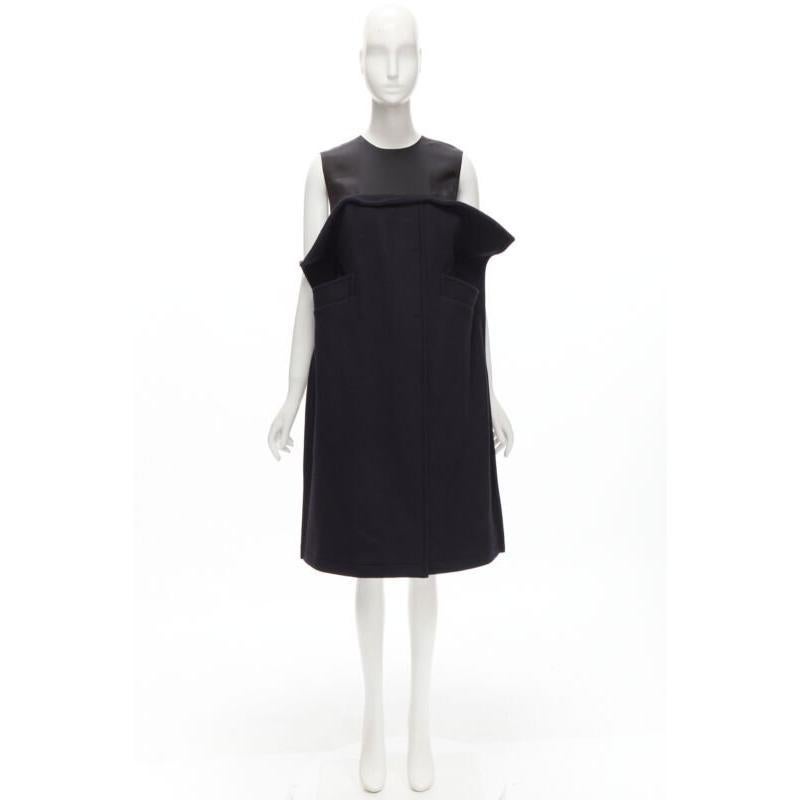MAISON MARGIELA JOHN GALLIANO 2019 deconstructed navy wool 2D dress IT40 S For Sale 5