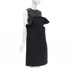 MAISON MARGIELA JOHN GALLIANO 2019 deconstructed navy wool 2D dress IT40 S