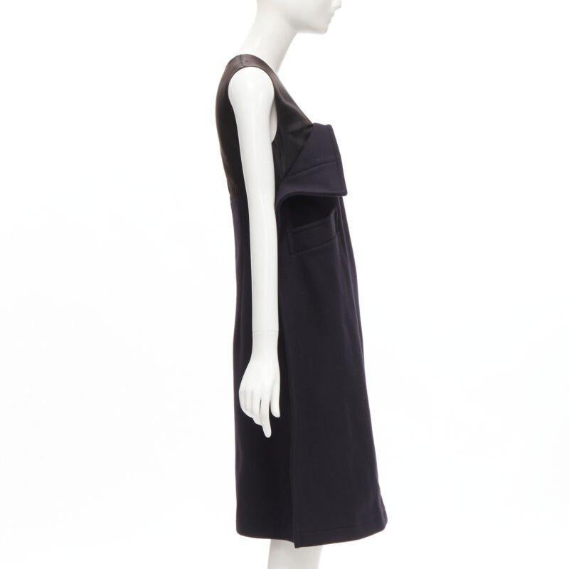 MAISON MARGIELA JOHN GALLIANO 2019 deconstructed navy wool 2D dress IT40 S In New Condition For Sale In Hong Kong, NT