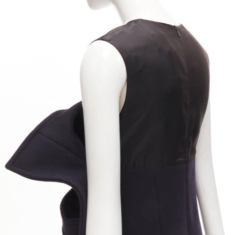 MAISON MARGIELA JOHN GALLIANO 2019 deconstructed navy wool 2D dress IT40 S For Sale 3