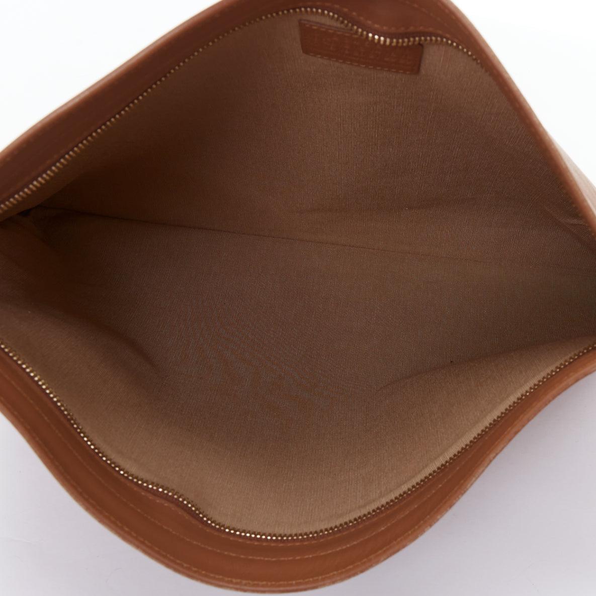 MAISON MARGIELA Line 11 tan brown gold top zip oversized clutch bag 3