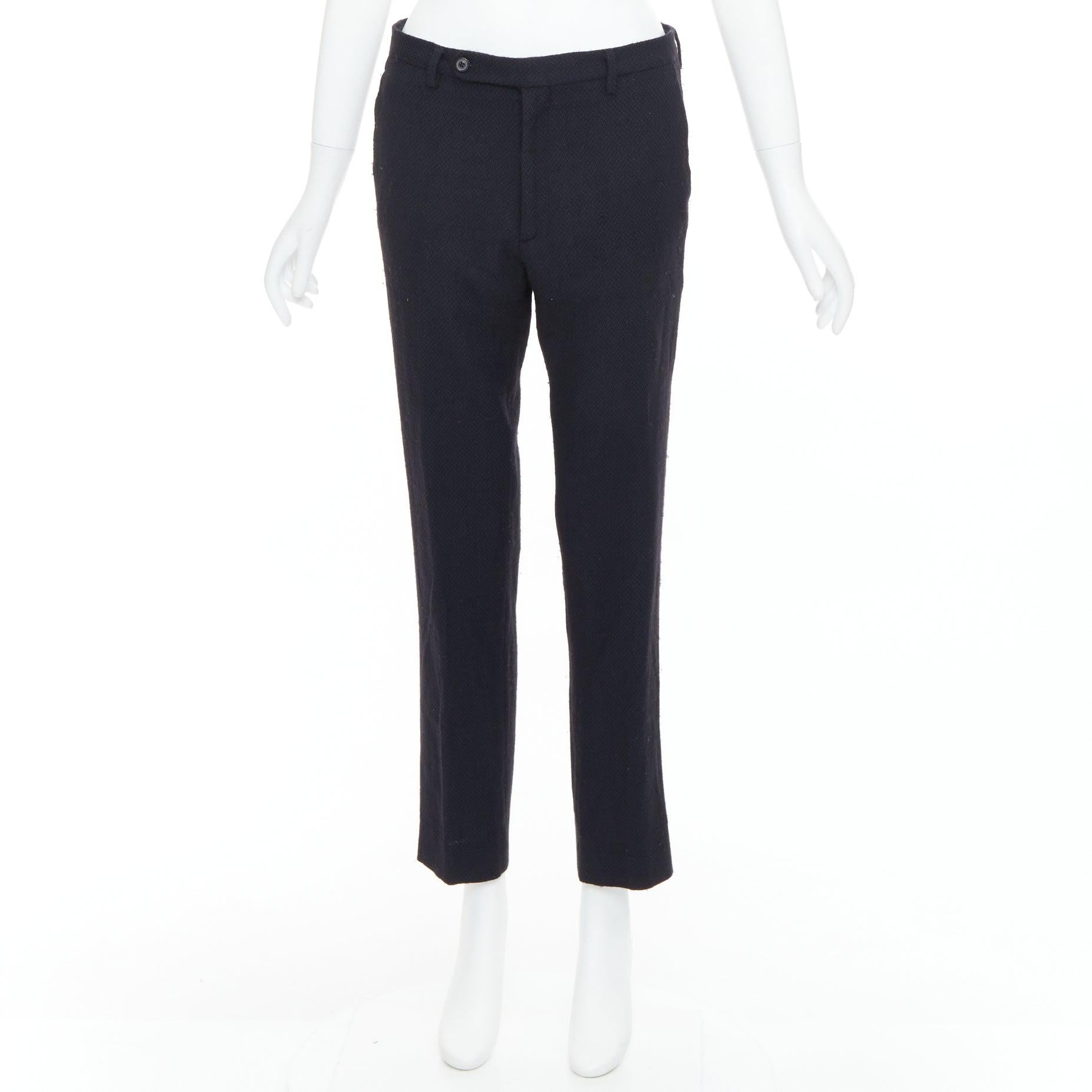 MAISON MARGIELA Linea 14 pantaloni affusolati in lana navy IT48 M. in vendita 4