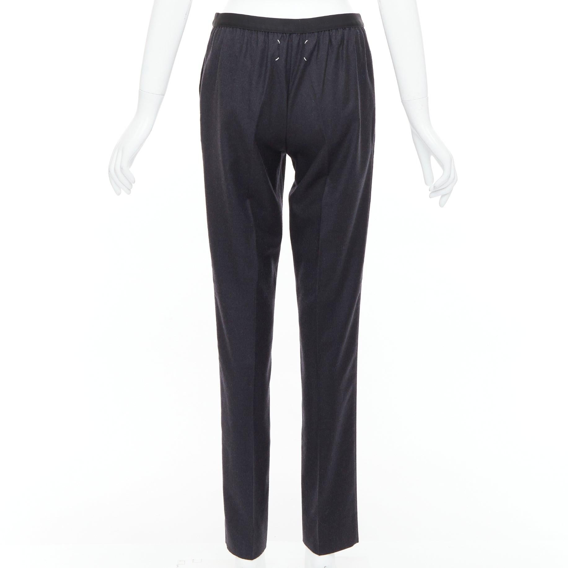 MAISON MARGIELA Line 4 gris 100 % laine pantalon effilé à 4 points au dos FR42 XL Pour femmes en vente