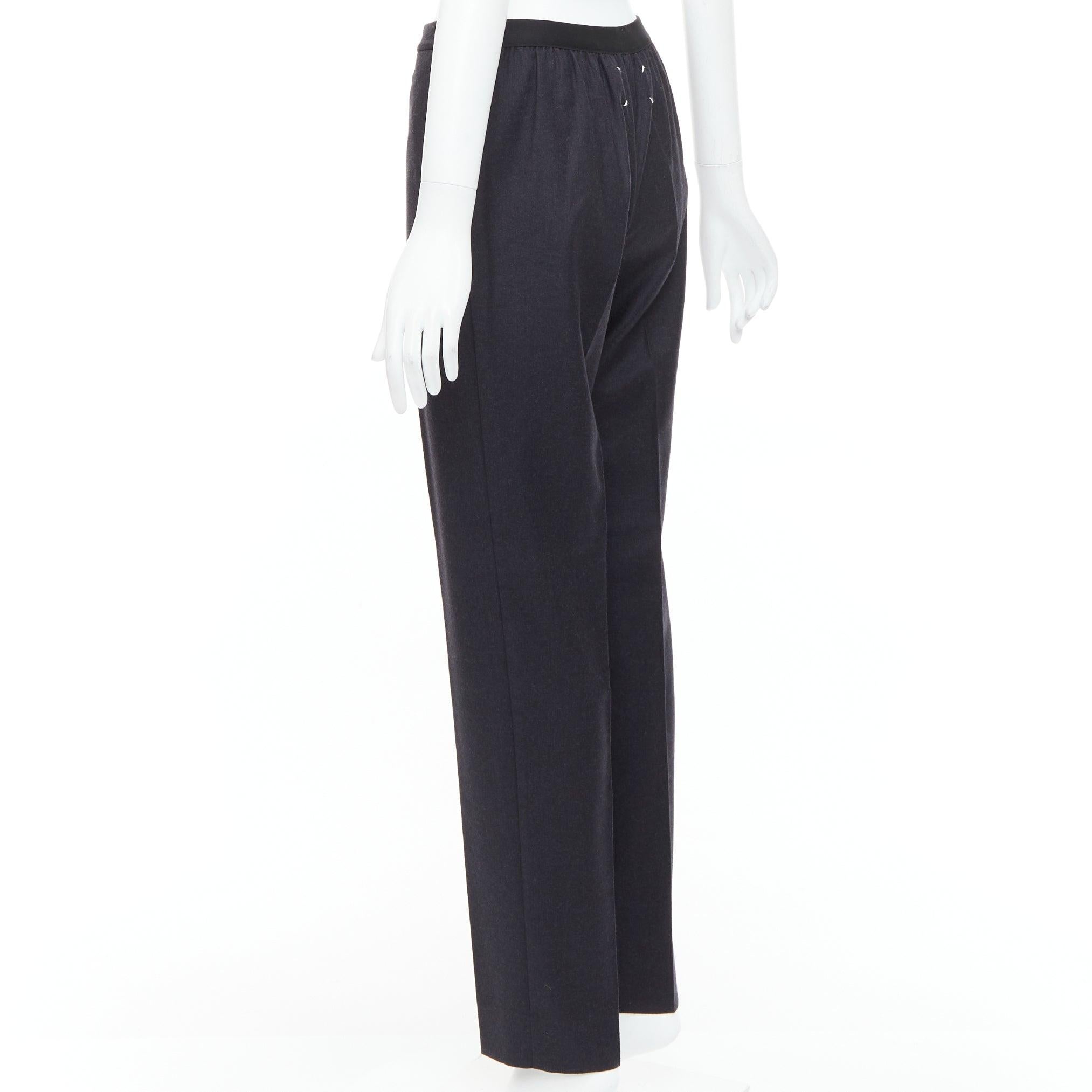 MAISON MARGIELA Line 4 gris 100 % laine pantalon effilé à 4 points au dos FR42 XL en vente 1