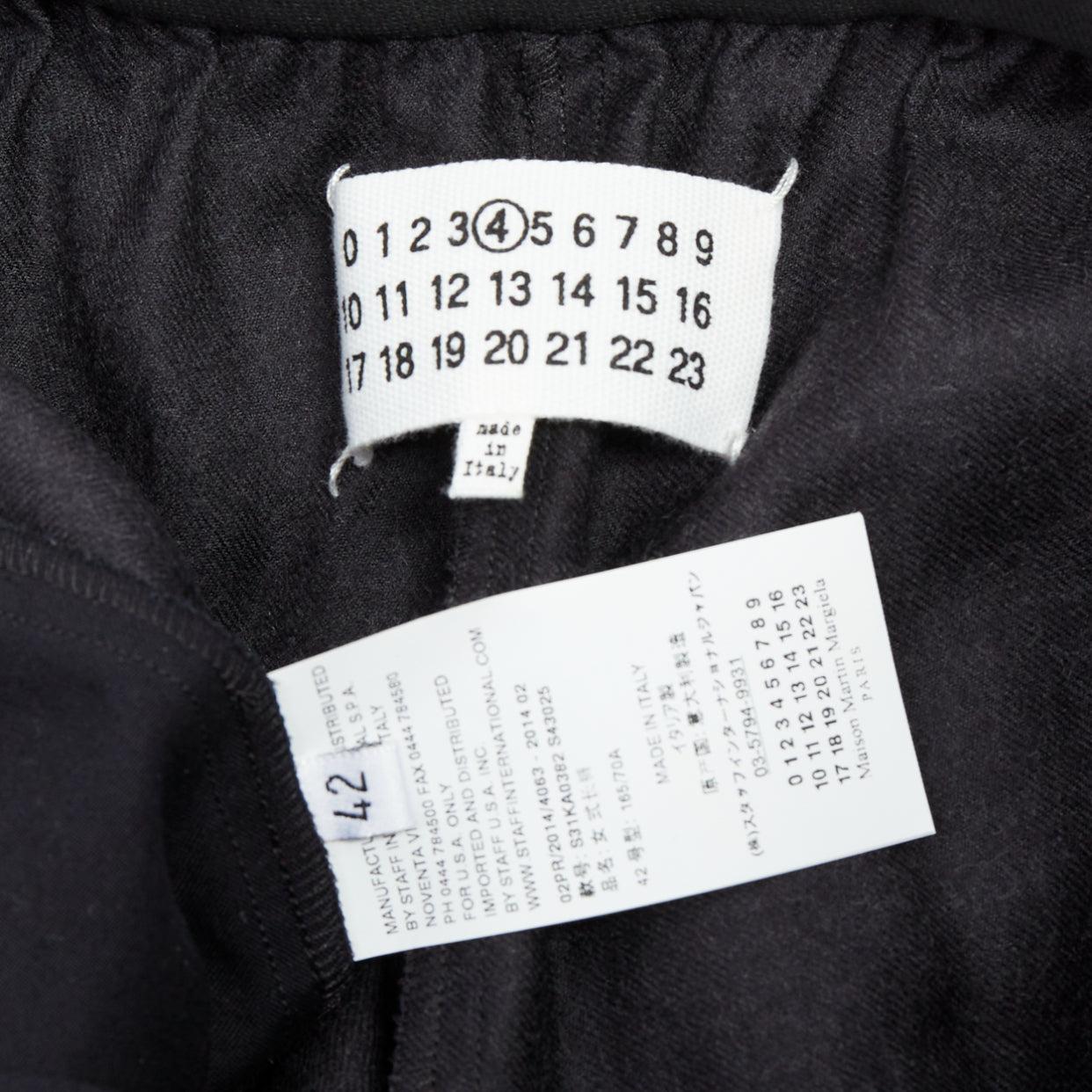 MAISON MARGIELA Line 4 gris 100 % laine pantalon effilé à 4 points au dos FR42 XL en vente 3