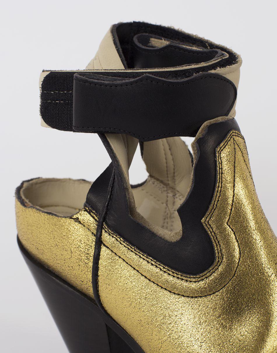 Maison Margiela bottes de cow-boy en cuir noir métallisé et doré à découpes de style vintage en vente 1
