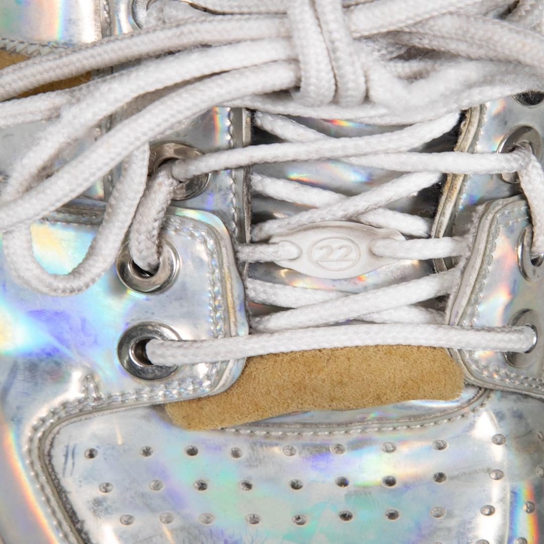 Maison Margiela Metallic Lack Retro Fit Dekonstruierte Turnschuhe Größe IT 40 Damen im Angebot