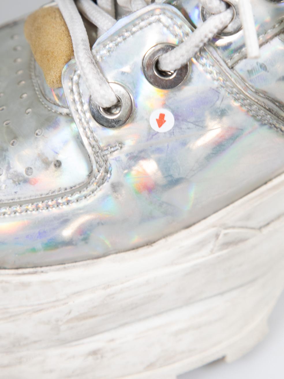 Maison Margiela Metallic Patent Retro Fit Deconstructed Trainers Size IT 40 For Sale 2