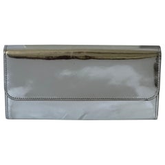 Maison Margiela MM11 SS17 Mirror Leather Four-Stitch Long Wallet Metallic Silver