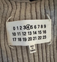 Maison Margiela MM4 Fused Wool Knit Open back Tunic size XS Light Gray Navy rare