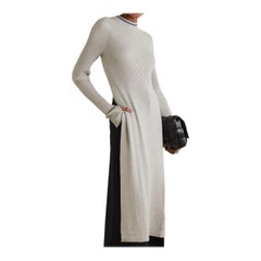 Maison Margiela MM4 Fused Wool Knit Open back Tunic size XS Light Gray Navy rare