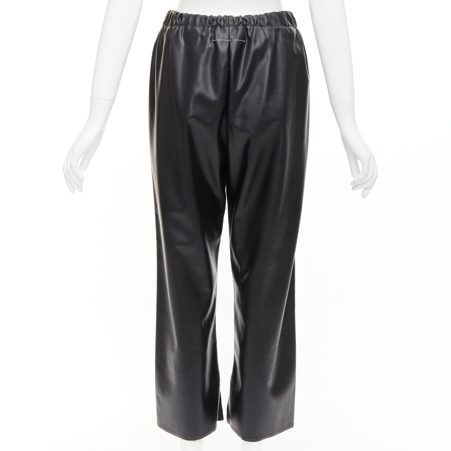 MAISON MARGIELA MM6 MM6 pantalon cropped en faux cuir noir avec œillets IT38 XS Pour femmes en vente