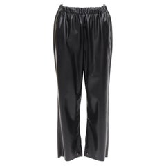 MAISON MARGIELA MM6 black faux leather grommet cropped pants IT38 XS